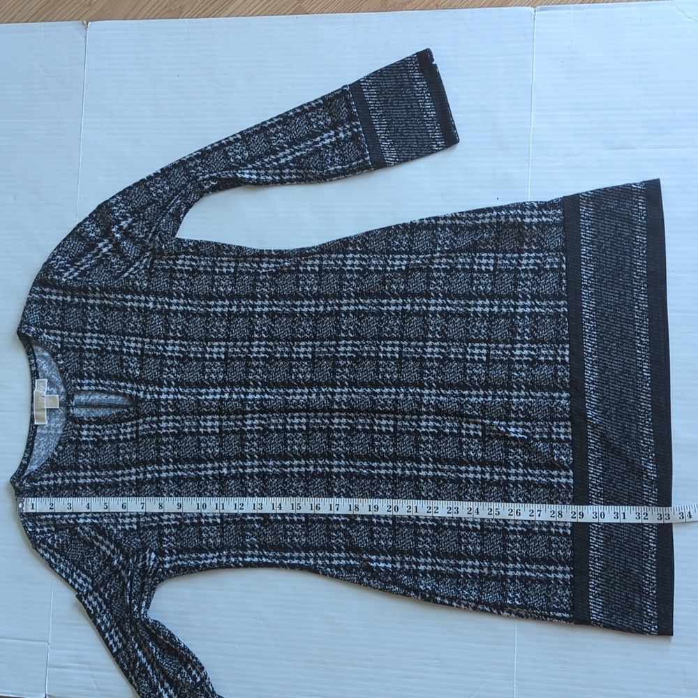 Michael Michael Kors Houndstooth Key Hole Opening Long Sleeve Dress SMALL - Picture 15 of 16